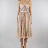 Abito Nude-Nero in pizzo floreale AB97162E2 EM3 ELISABETTA FRANCHI 