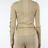 Maglia Beige a costine con scollo a V 8K0328K280 B833 PATRIZIA PEPE 