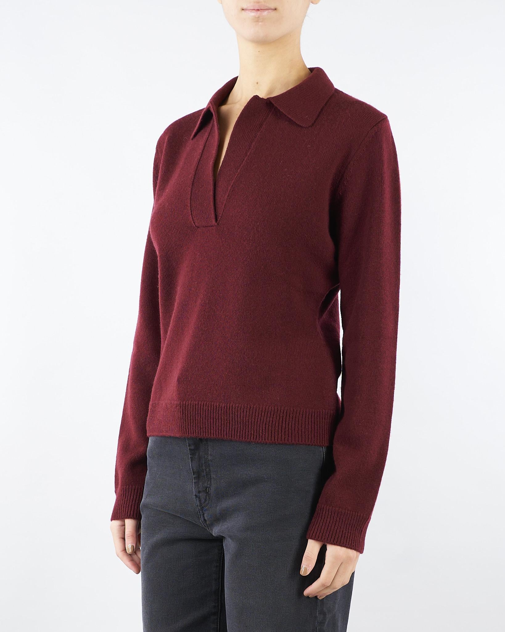 Maglia Polo Bordeaux in lana e cashmere MT3801900331 216 SEVENTY 