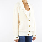 Cardigan Milk in ciniglia bouclé con bottoni gioiello MK44S57E2 DZ9 ELISABETTA FRANCHI 