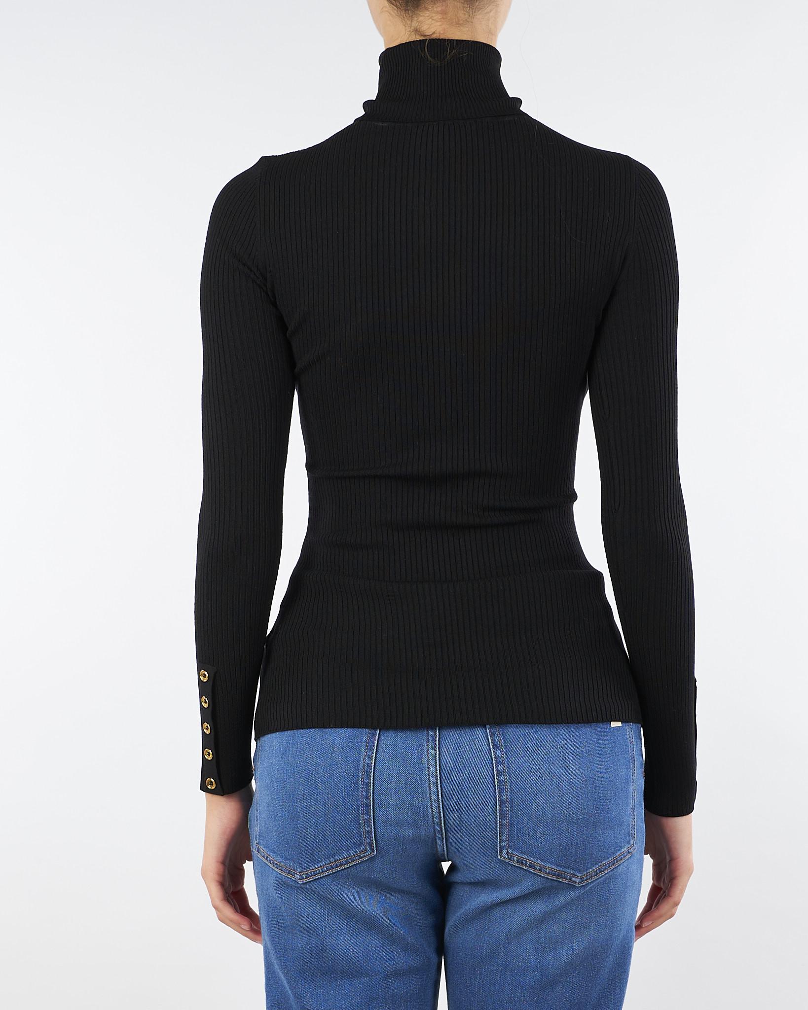 Maglia Nero a costine con taschino MK11B56E2 110 ELISABETTA FRANCHI 