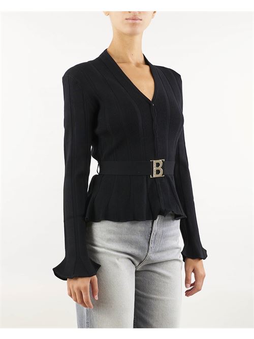 Cardigan a costine con cintura logo Blugirl by Bluemarine BLUGIRL | Cardigan | RF4002MS99E22222