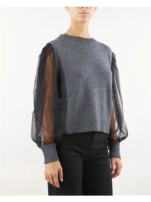 Sweater with tulle sleeves Icona ICONA | Sweater | QI5FP00110