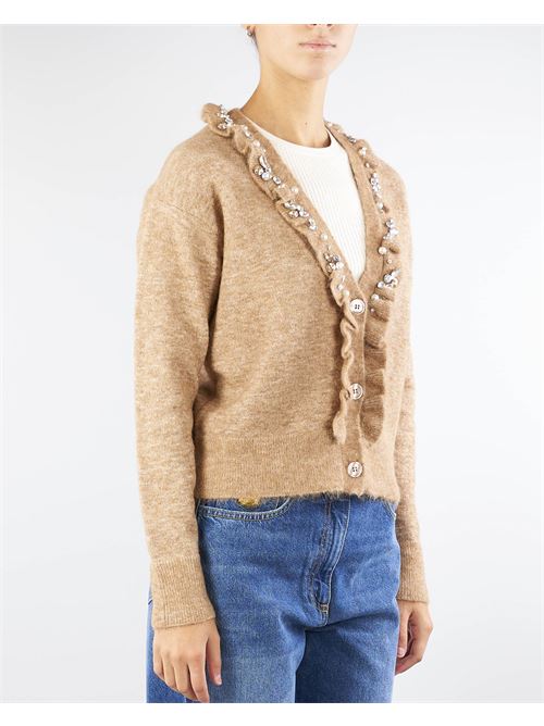 Cardigan in alpaca con rouches e strass Icona ICONA | Cardigan | QI5NT0406026