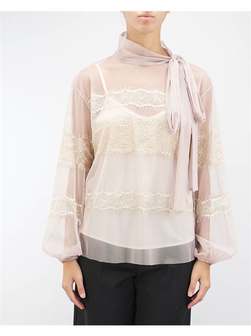 Camicia in organza con ricami in pizzo Icona ICONA | Camicia | QI5TZ0061003