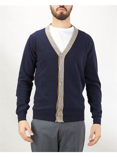 Wool cardigan with contrasting profiles Jeordie's JEORDIE'S | Cardigan | 50609407