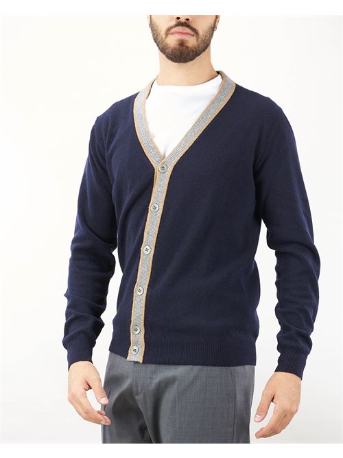 Wool cardigan with contrasting profiles Jeordie's JEORDIE'S | Cardigan | 50609407