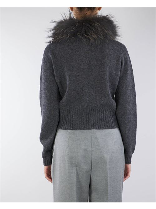 Pure wool and cashmere cardigan with real fur Vanise VANISE' | Cardigan | V3351595