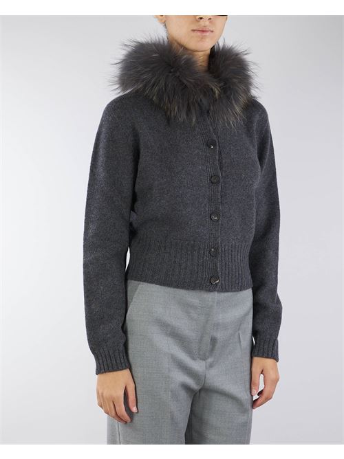 Pure wool and cashmere cardigan with real fur Vanise VANISE' | Cardigan | V3351595