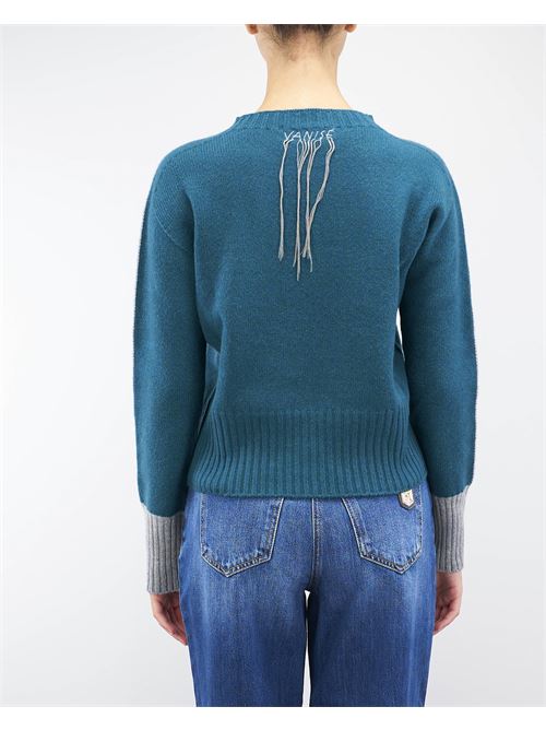 Pure wool and cashmere bicolor sweater Vanise' VANISE' | Sweater | V3452112