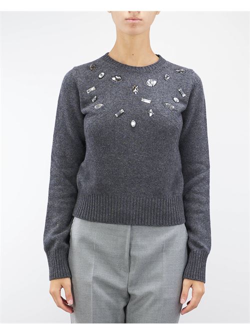 Pure wool and cashmere sweater with jewels stones Vanise' VANISE' | Sweater | V3452795