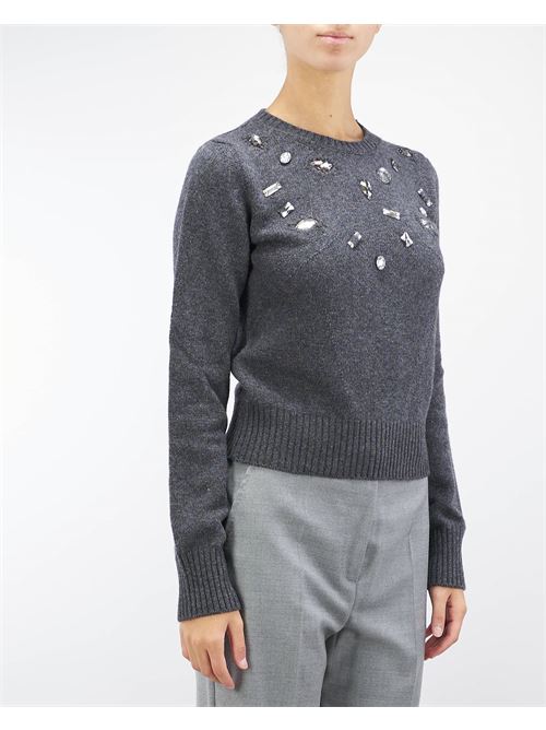 Pure wool and cashmere sweater with jewels stones Vanise' VANISE' | Sweater | V3452795