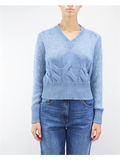 Pure wool and cashmere jacquard sweater with micro sequin Vanise' VANISE' | Sweater | V3454033