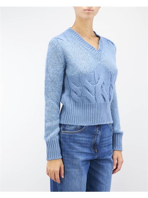 Maglia jacquard con micro paillettes in pura  lana e cashmere Vanise' VANISE' | Maglia | V3454033