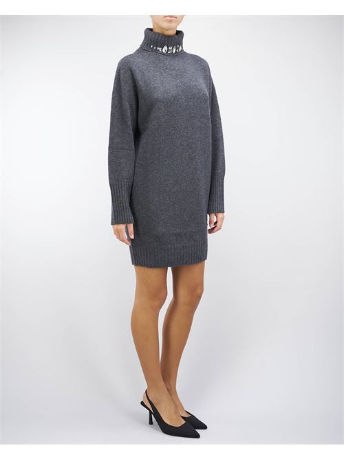 Pure wool and cashmere dress with jewel stones Vanise' VANISE' | abito | V3752595