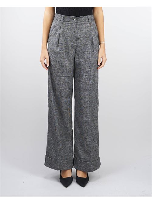 Pantalone check wide leg con risvolto Vicolo VICOLO | Pantalone | TS155295